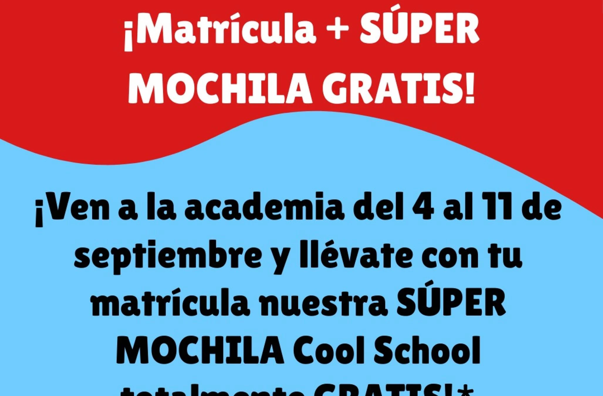 Promo matrícula + mochila